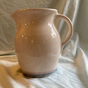 Pfaltzgraff Pastel Pink And Blue Accent Pitcher, 6.5”x7” Vintage 1980’s, USA